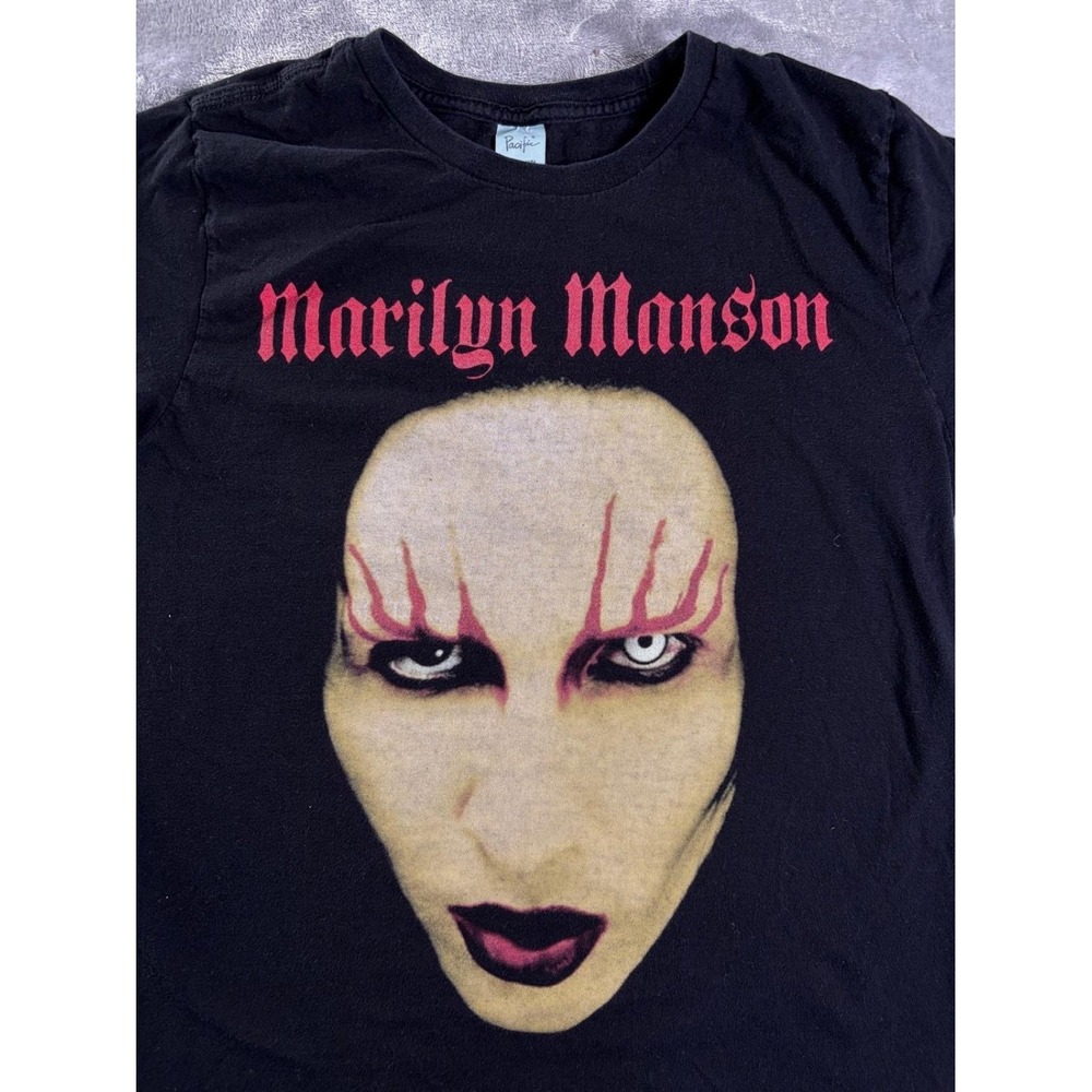 Vintage Marilyn Manson Pacific T-Shirt Mechanical Animals Portrait Black Size M